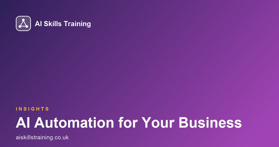 AI Skills Training share card with the headline AI Automation for Your Business on a purple gradient