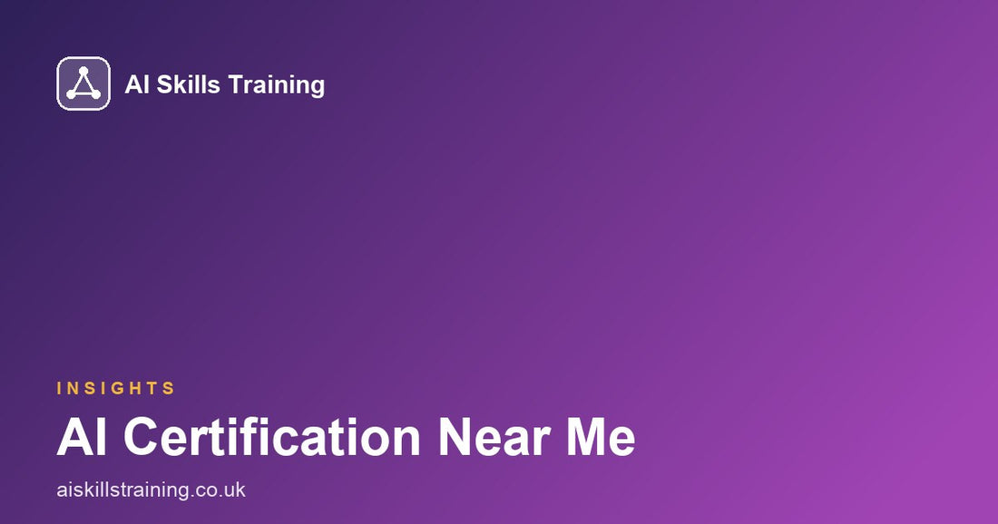 AI Skills Training share card with the headline AI Certification Near Me: What Counts on a purple gradient
