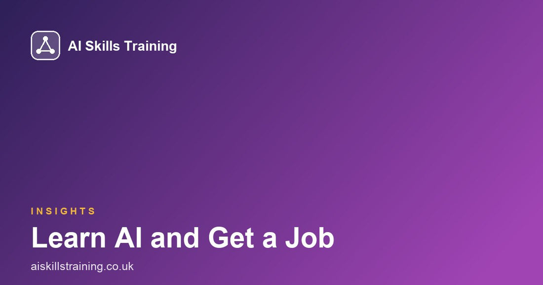 AI Skills Training share card with the headline Learn AI and Get a Job: A Realistic Route on a purple gradient